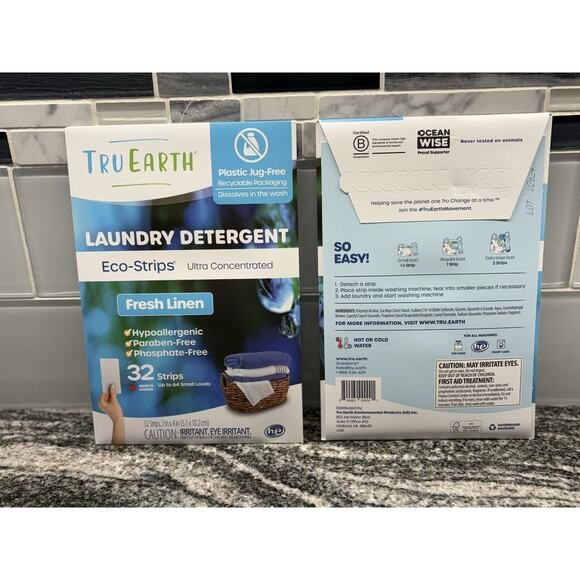 Tru Earth Compact Dry Laundry Detergent Sheets, Fresh Linen - Up to 64 Loads - Picture 1 of 1